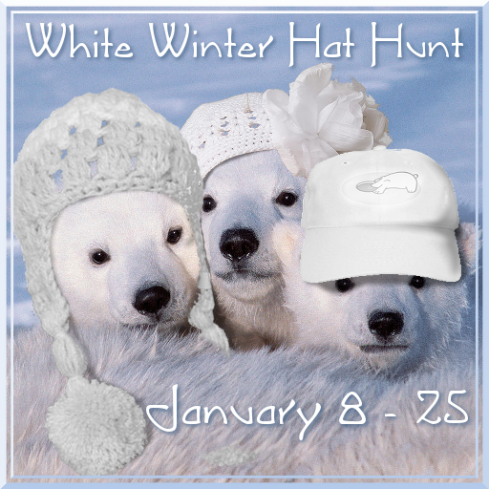 White Winter Hat Hunt Poster